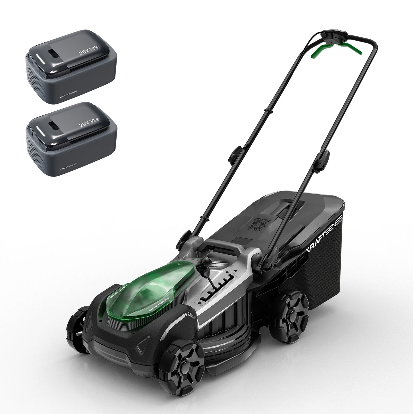 Kraftsense U20X Slim 40V Akku-Rasenmäher bürstenlos 43 cm inkl. 2 × 5,0Ah Akkus