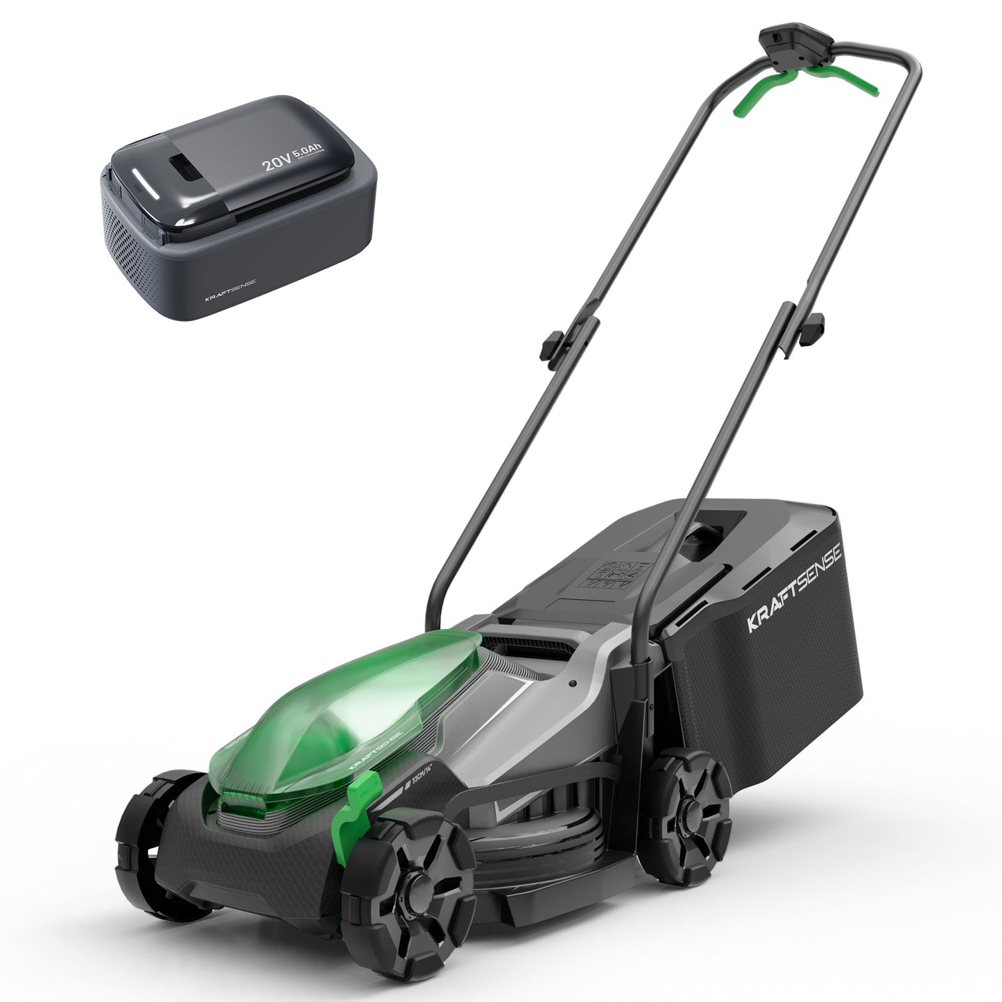 Kraftsense U20X Slim 20V Akku-Rasenmäher bürstenlos 33 cm inkl. 1×5,0Ah Akku
