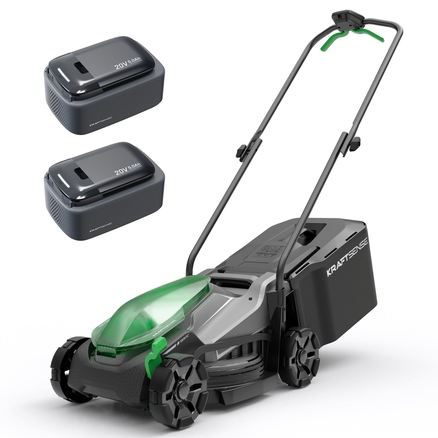 Kraftsense U20X Slim 40V Akku-Rasenmäher bürstenlos 33 cm inkl. 2 × 5,0Ah Akkus
