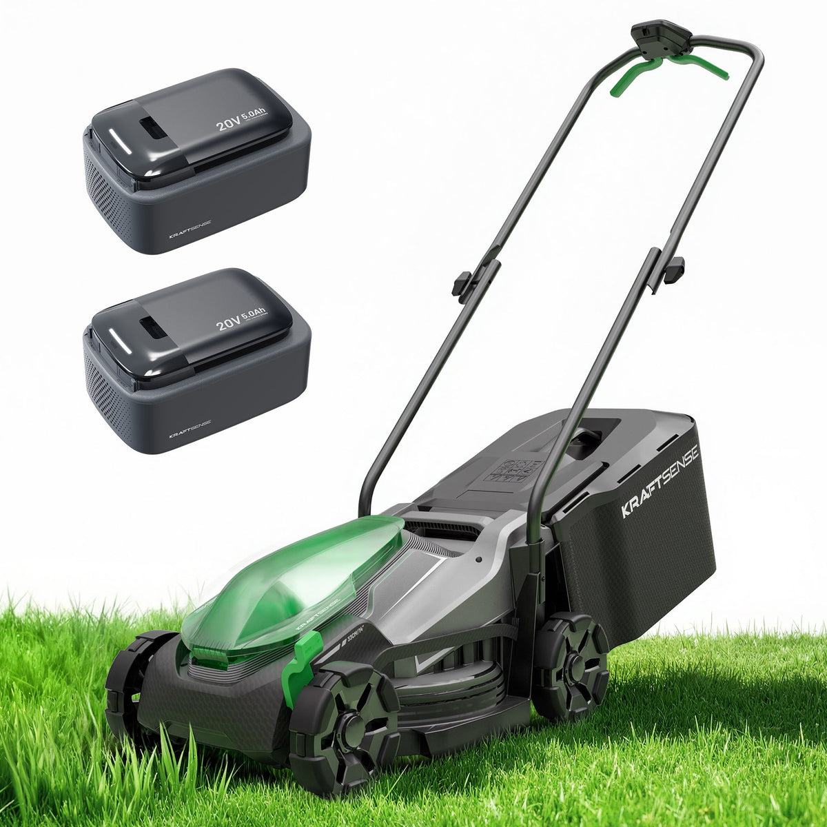 Kraftsense U20X Slim 40V Akku-Rasenmäher bürstenlos 33 cm inkl. 2 × 5,0Ah Akkus