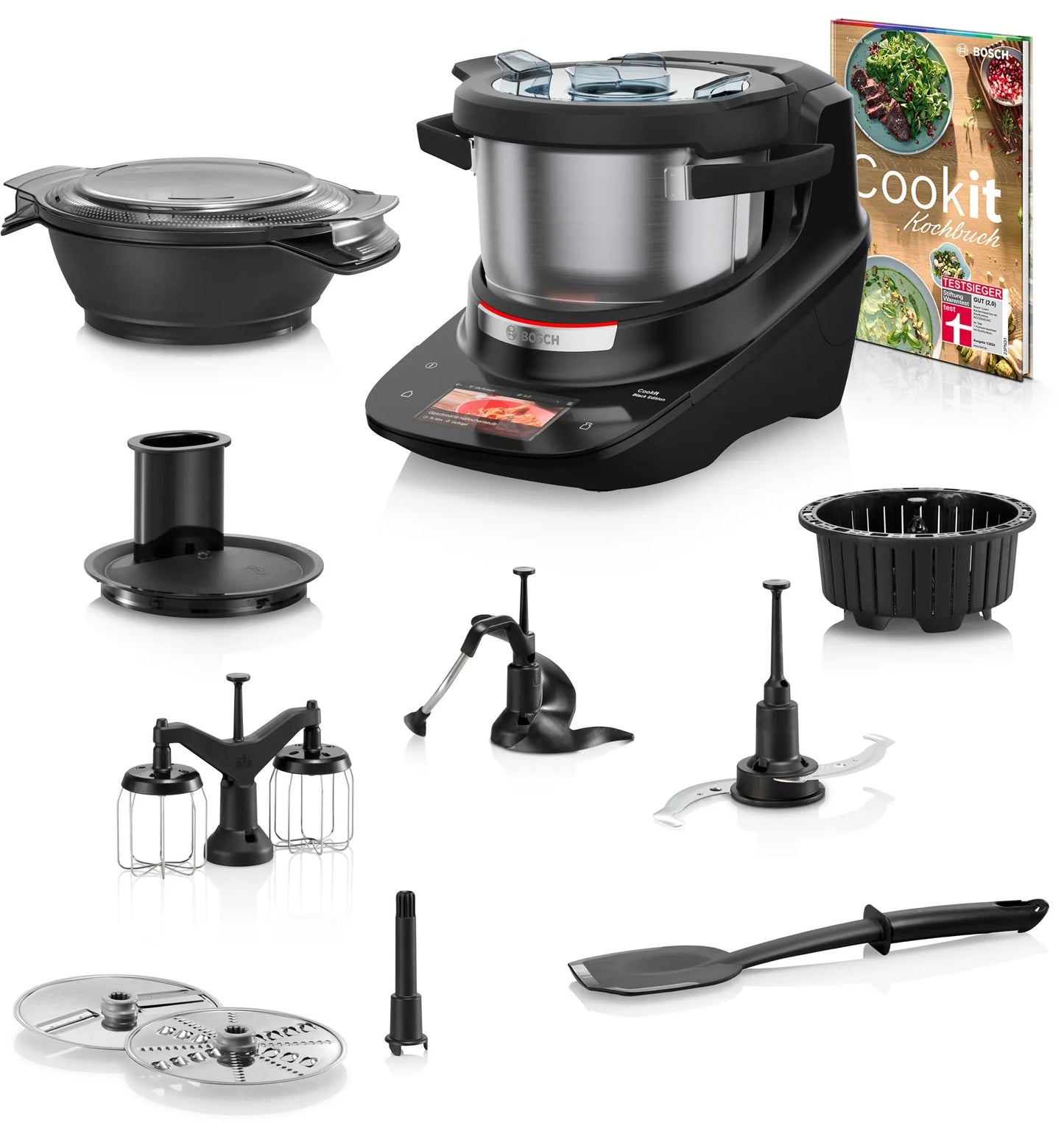 Bosch Küchenmaschine mit Kochfunktion, Cookit Premium Set Schwarz