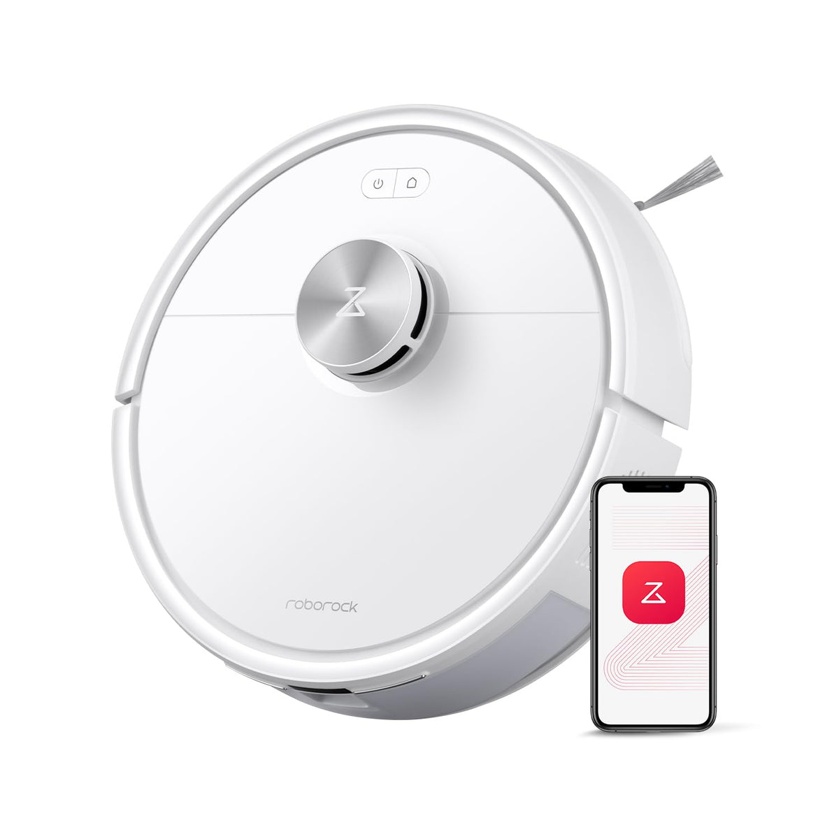 roborock Q7 M5-Set Saugroboter mit Wischfunktion, 10.000Pa Saugkraft, Dual Anti-Tangle-System, 150Min Laufzeit, LiDAR Navigation, Staubsauger Roboter für Teppich, Tierhaare, APP Steuerung (Schwarz)