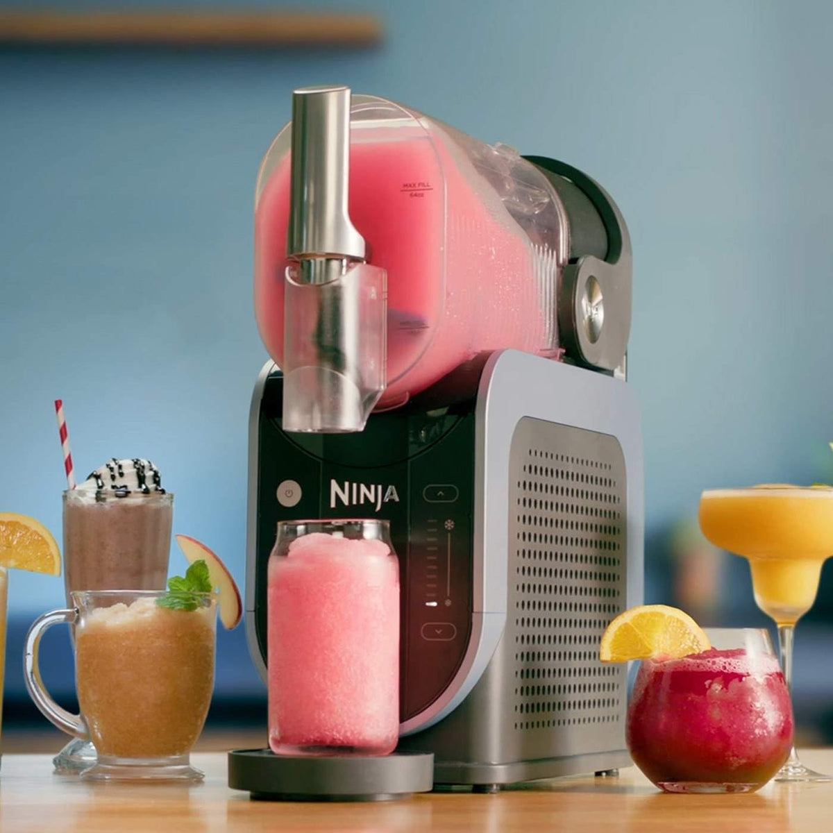Ninja SLUSHi Maschine für Slush, Eis-Cocktails, Frappé, Blau & Grau FS301EU