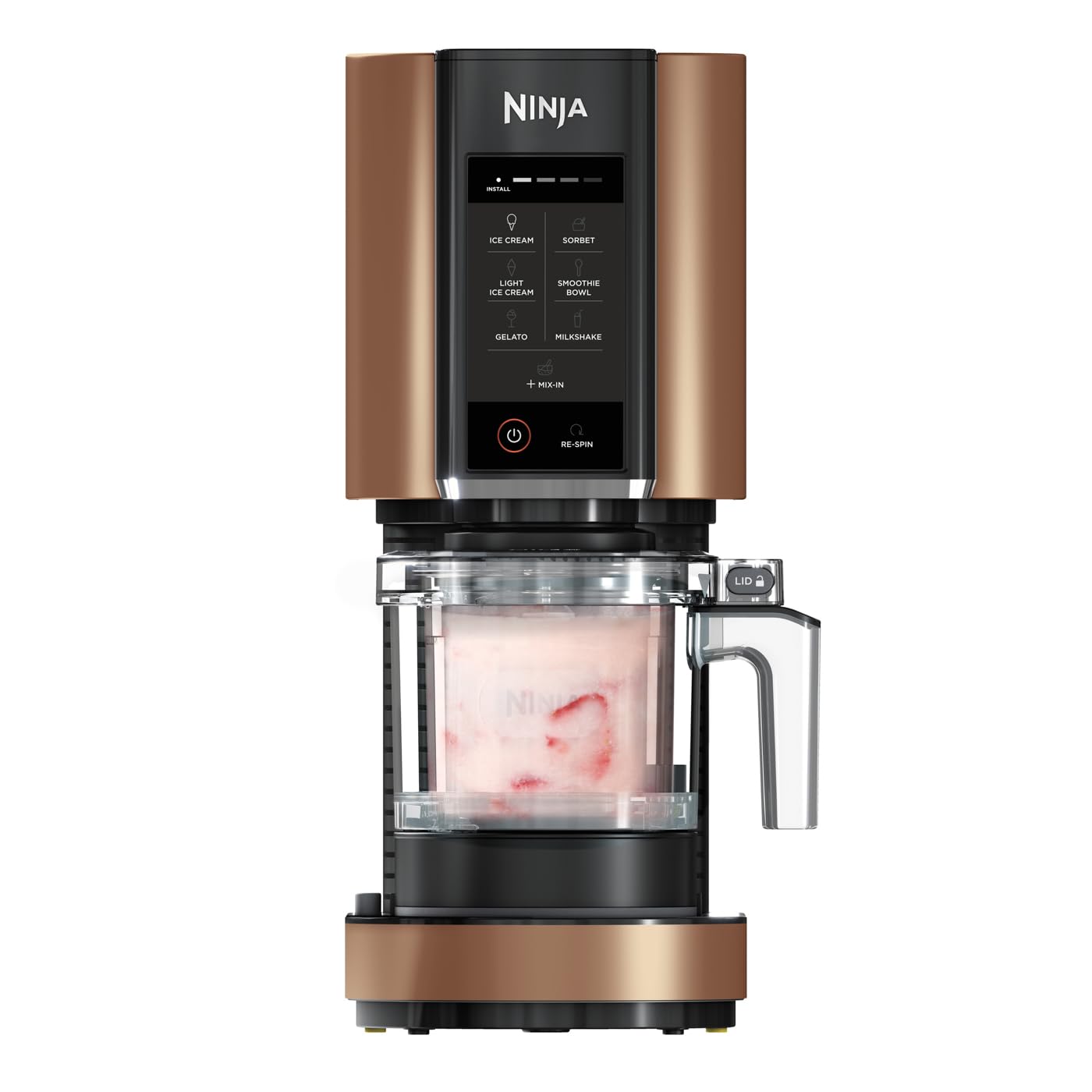 Ninja CREAMi Eismaschine & Dessertmaschine mit 3 Behältern, 7 Programmen, Herstellung von Eis, Gelato, Sorbet, Smoothie-Bowls, Milchshakes und mehr, Schwarz/Silber, 1,4L Eiscreme Kapazität, NC300EU