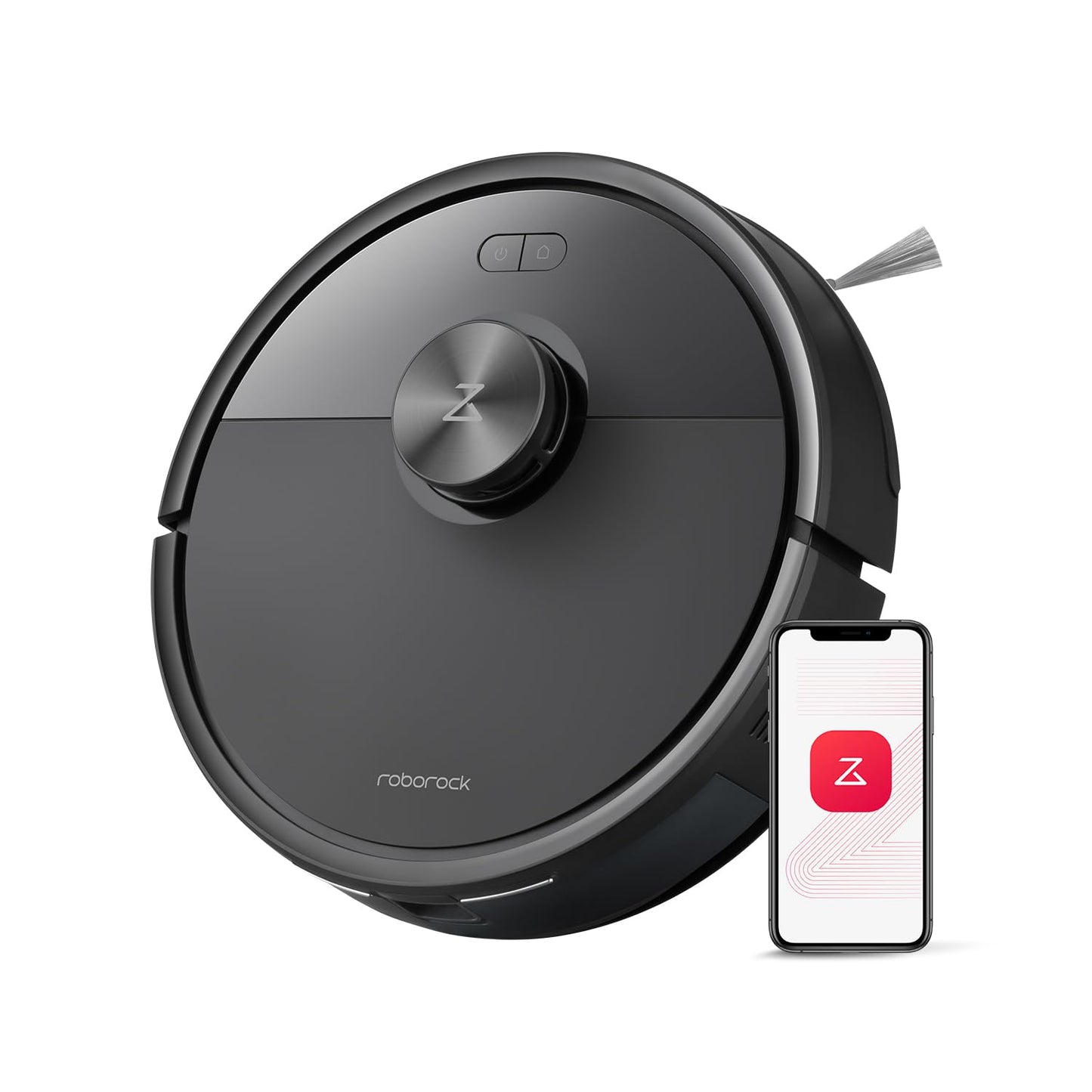 roborock Q7 M5-Set Saugroboter mit Wischfunktion, 10.000Pa Saugkraft, Dual Anti-Tangle-System, 150Min Laufzeit, LiDAR Navigation, Staubsauger Roboter für Teppich, Tierhaare, APP Steuerung (Schwarz)
