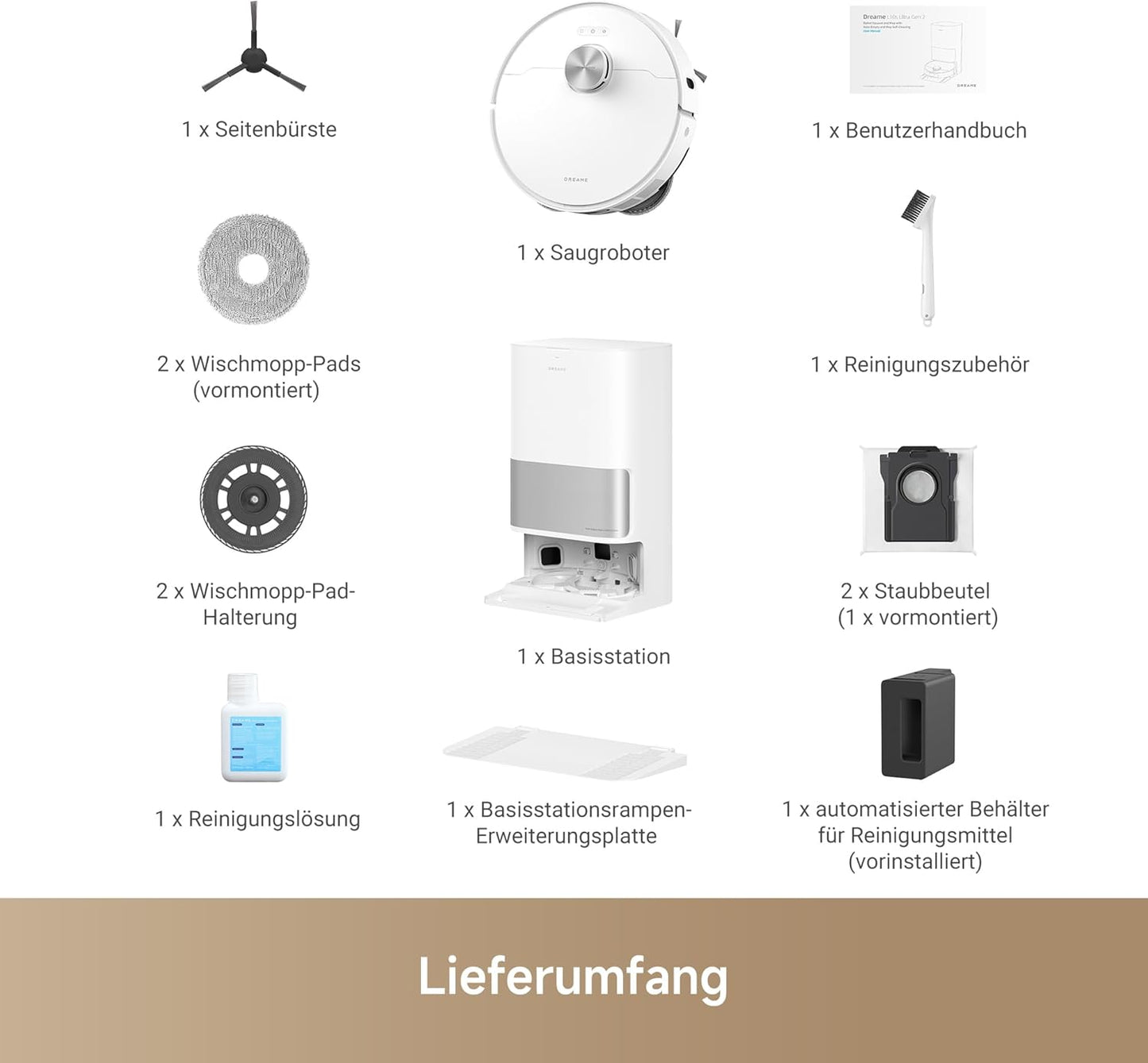 dreame L10s Ultra Gen 2 Saugroboter mit Wischfunktion,MopExtend™ RoboSwing-Technologie, 10.000 Pa Vormax™-Saugkraft, Haustiermodus, vollautomatischer Basisstation,vielseitiger Teppichreinigung