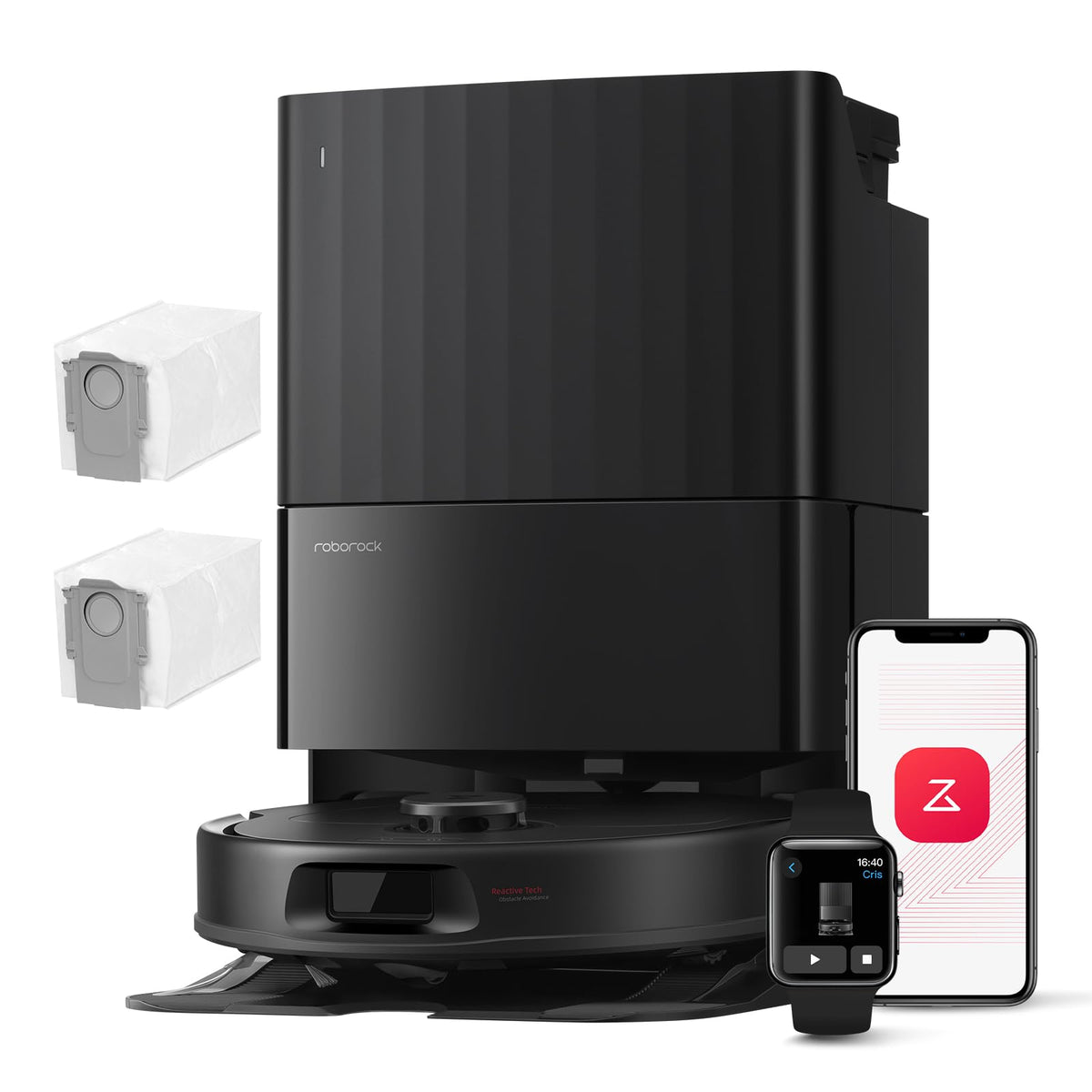 roborock Qrevo Serie Saugroboter mit Wischfunktion, 8000Pa Saugkraft(verbessert von Qrevo S), Anti-Verfilzungs-Seitenbürste, Hindernisvermeidung, LiDAR-Navigation, All-in-One Dock, Weiß(QV 35A Set)