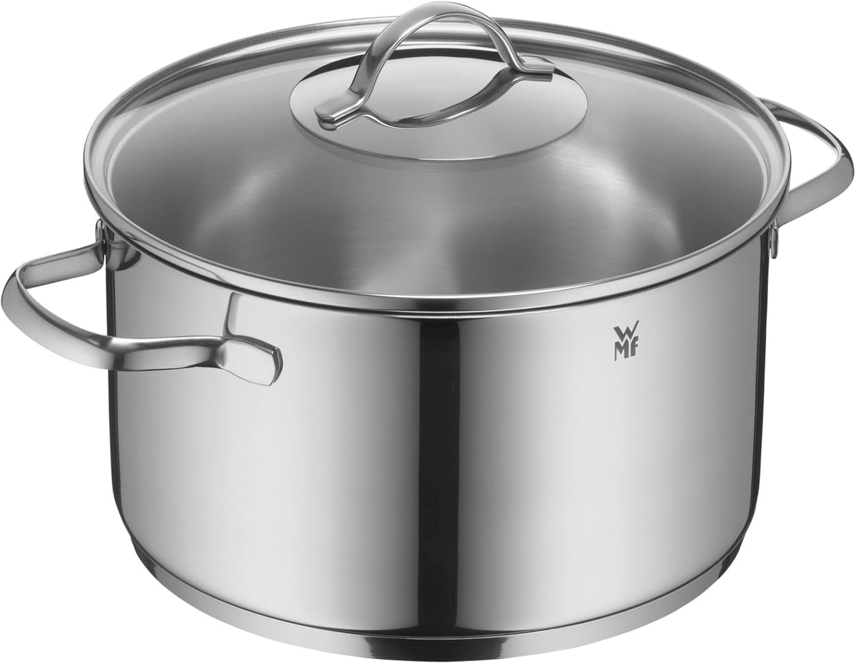 WMF Provence Plus Topfset Induktion 5-teilig, Kochtopf Set unbeschichtet mit Glasdeckel, für alle Herdarten geeignet, Induktions Töpfe Set, ohne Skalierung, Cromargan Edelstahl poliert