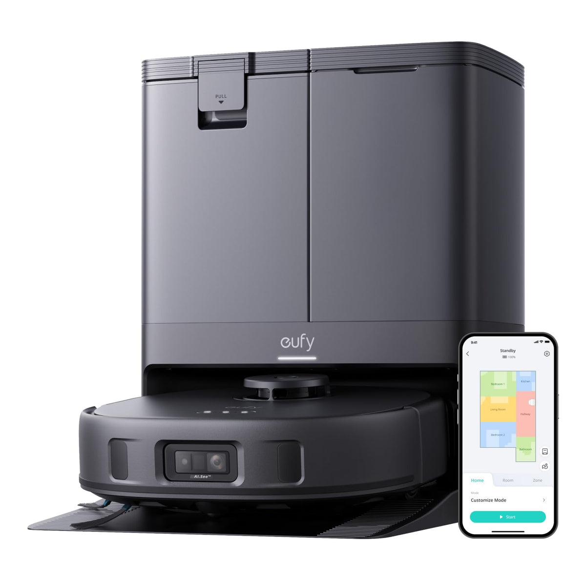 eufy Saugroboter Omni C20 mit All-in-One-Station,Auto-Entleerung, Auto-Wasch- und Trocknungsfunktion, 7.000Pa, 8,5cm Design, Staubsauger Roboter mit Wischfunktion,Kindersicherung