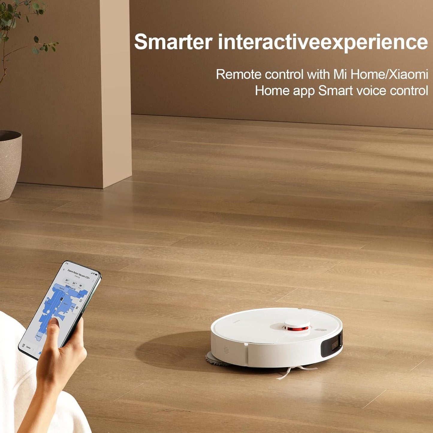 Xiaomi Robot Vacuum X20+ Saugroboter mit Absaugstation und 4L/4L Frisch- & Altwassertank - 2 rotierende, Auto-Trocknung Wischmops, Bis 280m² wischen, 6000Pa Saugkraft, LDS-Navigation, Alle Bodentypen