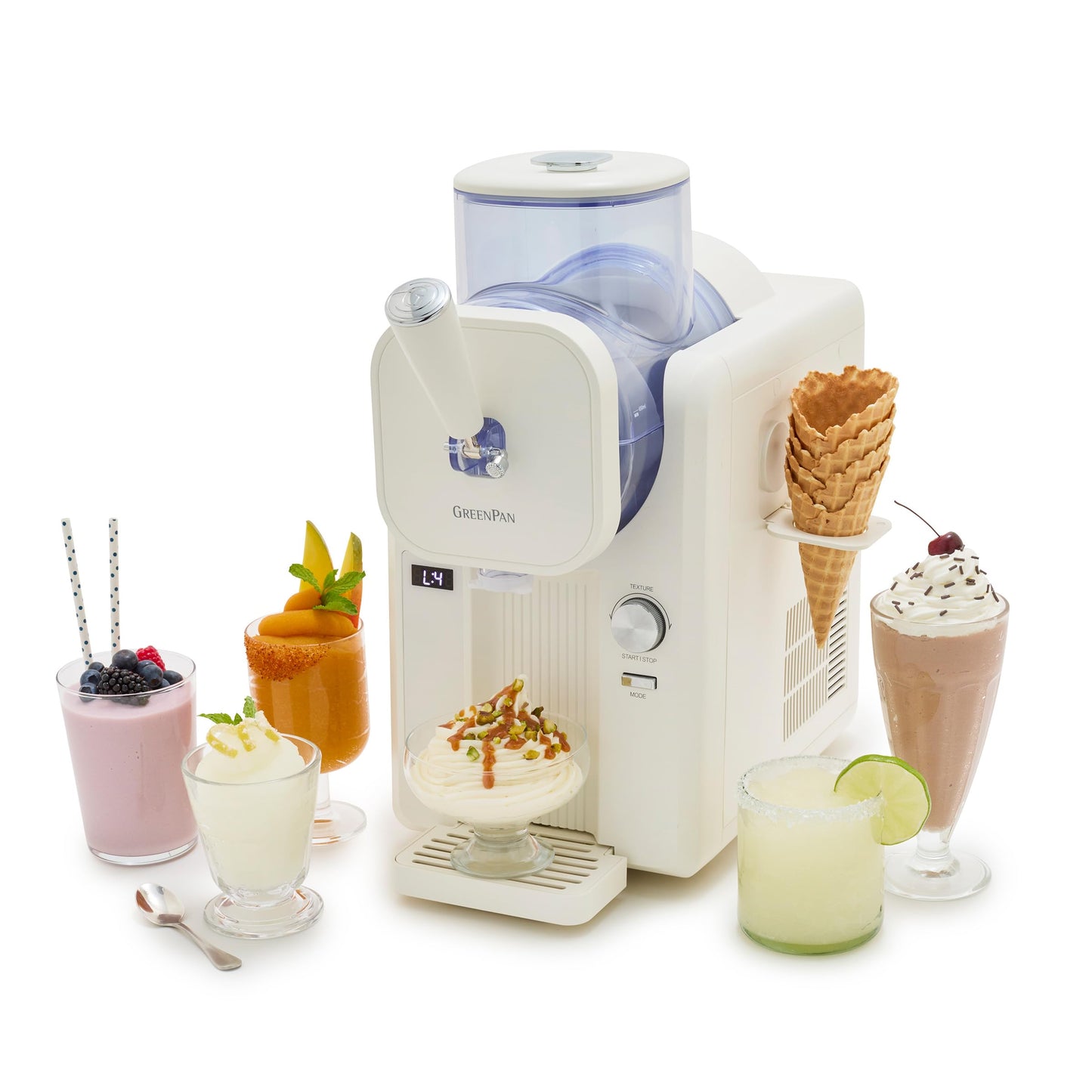 GreenPan Frost Eismaschine & Slushie-Maker, 6 Modi, 7 Texturen, selbstreinigend, kein Vorfrieren, fertig in 15 Min.