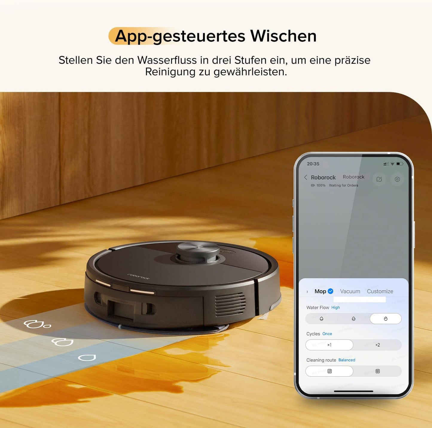 roborock Q7 M5-Set Saugroboter mit Wischfunktion, 10.000Pa Saugkraft, Dual Anti-Tangle-System, 150Min Laufzeit, LiDAR Navigation, Staubsauger Roboter für Teppich, Tierhaare, APP Steuerung (Schwarz)