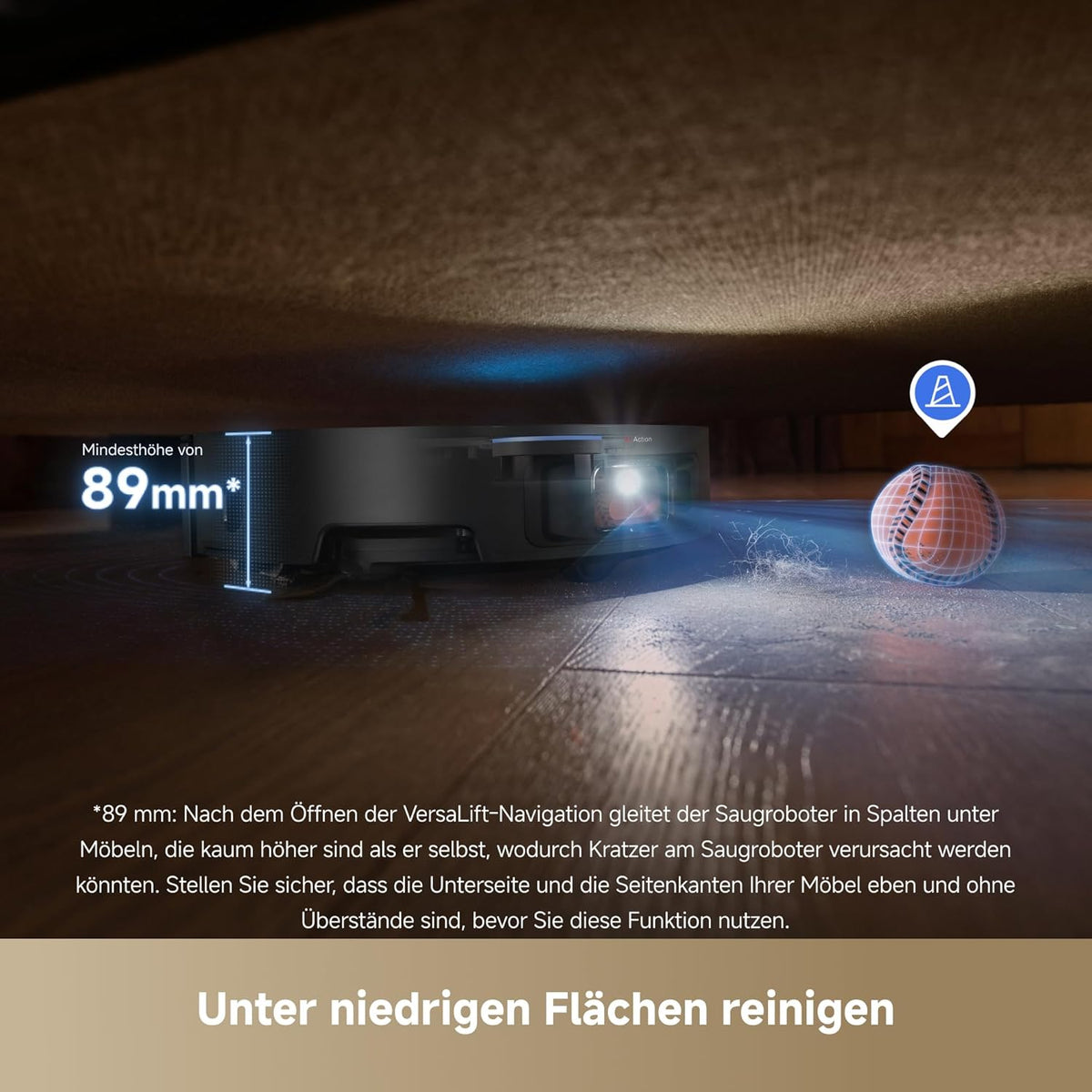 dreame X50 Master Staubsaugerroboter mit 24,9cm Basisstation, automatisches Nachfüllen und Entleeren, Nachlaufsystem, AI Hindernisvermeidung und 360° Navigation, 20.000 Pa