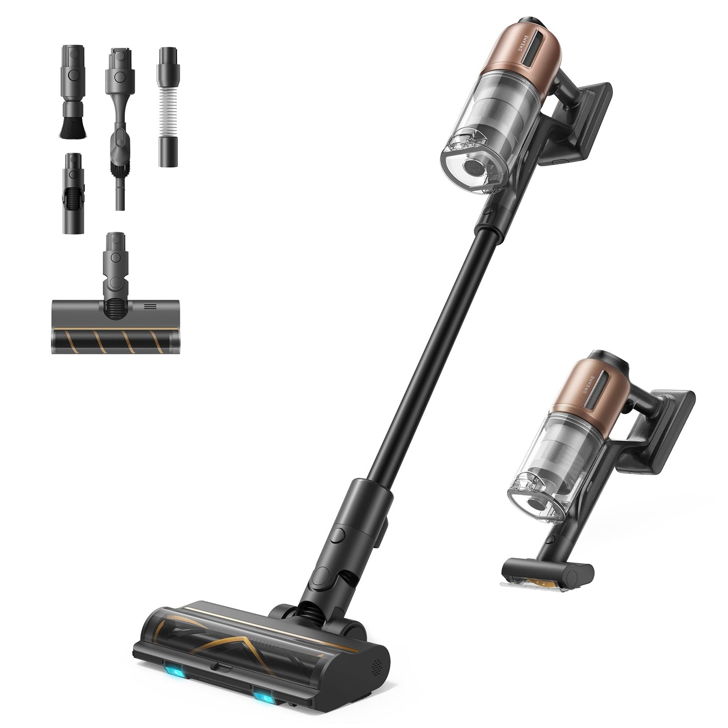 dreame Z30 Kabelloser Bodenstaubsauger, 310 AW Saugkraft, 90 min Max Reinigungszeit, Dust-Reveal-Technologie, Tierhaar-Entfernungswerkzeug, Multi-Flächen-Saugkraft, Schmutzerkennung