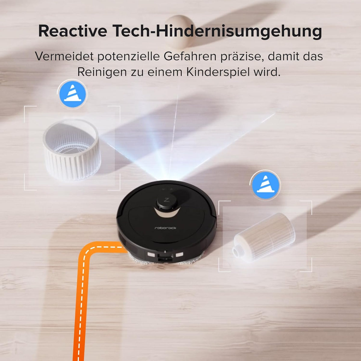 roborock Qrevo Saugroboter mit Wischfunktion, 5500Pa Saugkraft, 3D-Kartierung, Doppeldrehmopps Wischroboter automatische Wasser-Befüllung, Entleerung, Staubbeutel-Entleerung, Reinigung(Weiß)