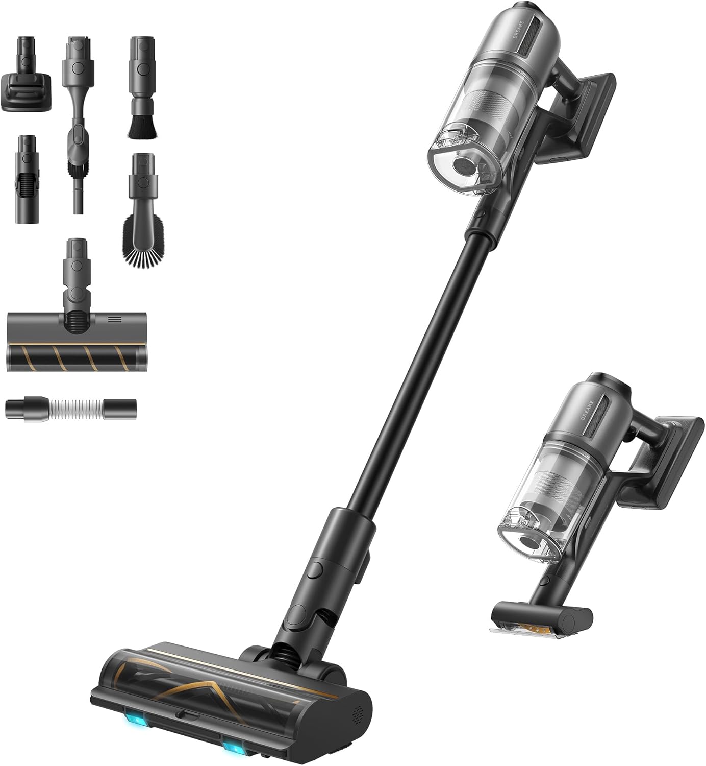 dreame Z30 Kabelloser Bodenstaubsauger, 310 AW Saugkraft, 90 min Max Reinigungszeit, Dust-Reveal-Technologie, Tierhaar-Entfernungswerkzeug, Multi-Flächen-Saugkraft, Schmutzerkennung