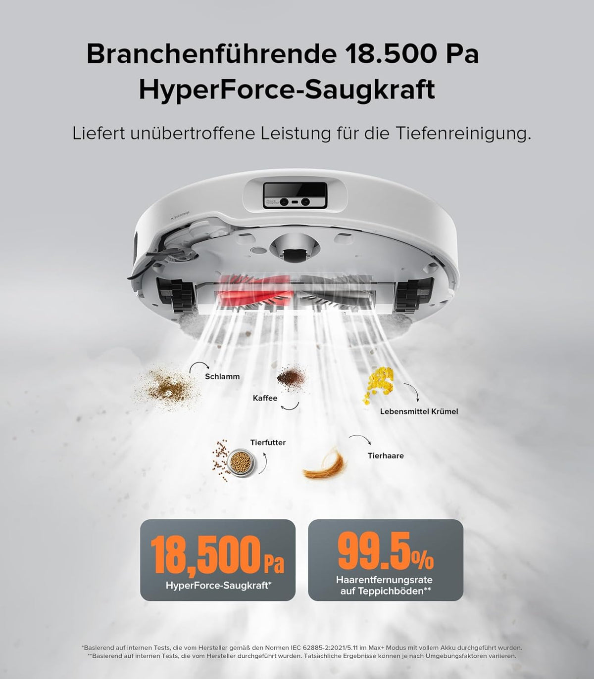 roborock Qrevo Edge Saugroboter mit Wischfunktion, Dual Anti-Tangle-System, AdaptiLift Chassis, 18.500Pa, FlexiArm Design Kantenreinigung, Hebarem Wischmopp, 75℃ Heißwasser-Moppwäsche, „Hello Rocky“