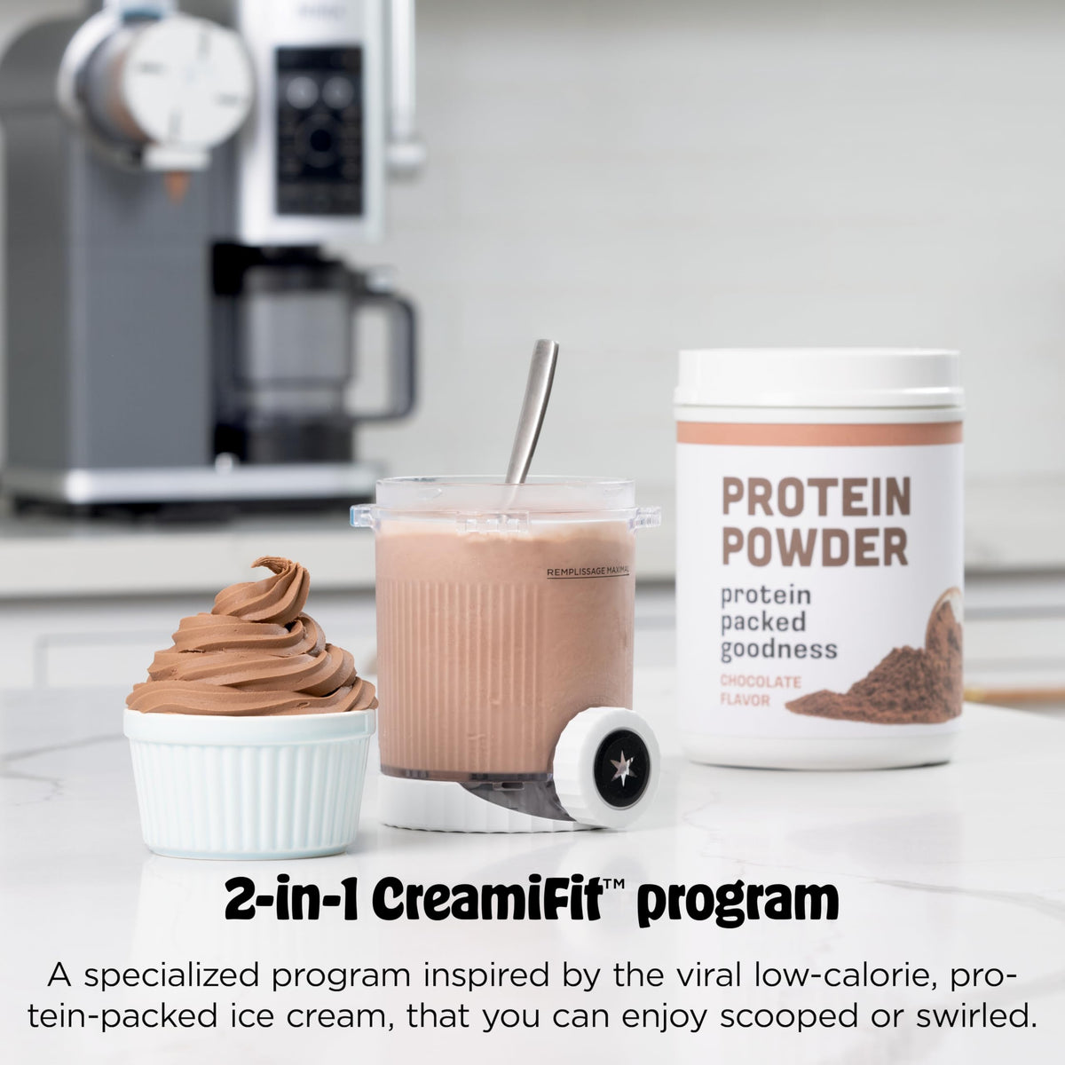 Ninja CREAMi Swirl 13-in-1 Eismaschine, Softeis, Sorbet, Milchshake & Frozen Joghurt, 2 × 473 ml Behälter