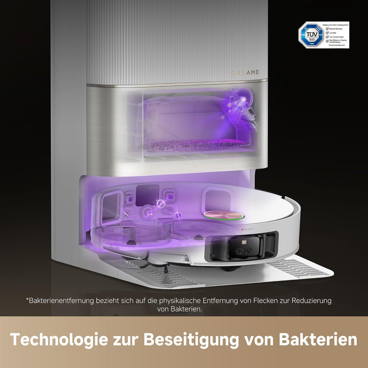 dreame X50 Ultra Complete Saugroboter mit Wischfunktion,20.000Pa Saugkraft,6 cm Hindernisfreiheit, mit Wischfunktion&Hebarem Wischmopp,KI-Hindernisvermeidung und 360° Navigation