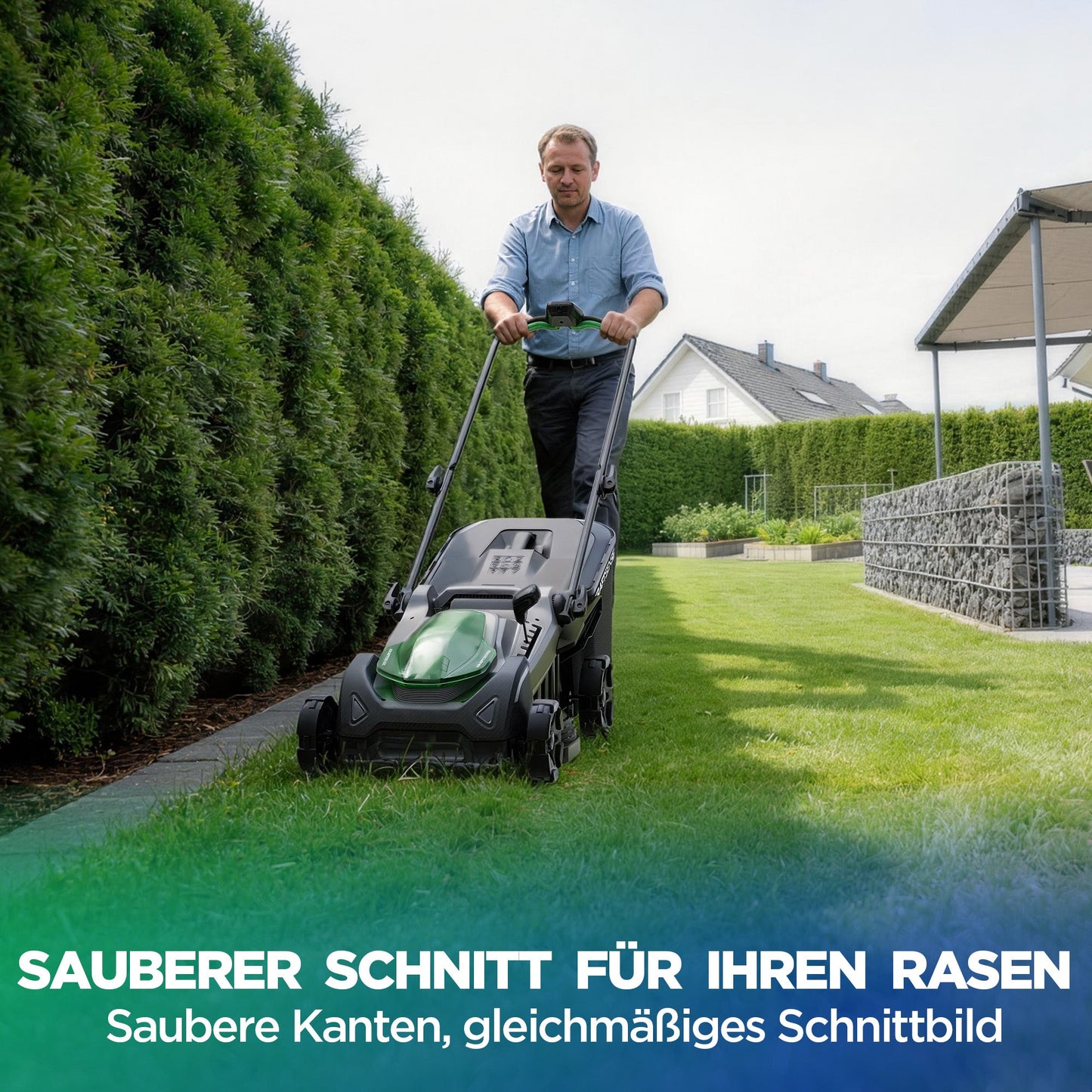 Kraftsense U20X Slim 40V Akku-Rasenmäher bürstenlos 43 cm inkl. 2 × 5,0Ah Akkus