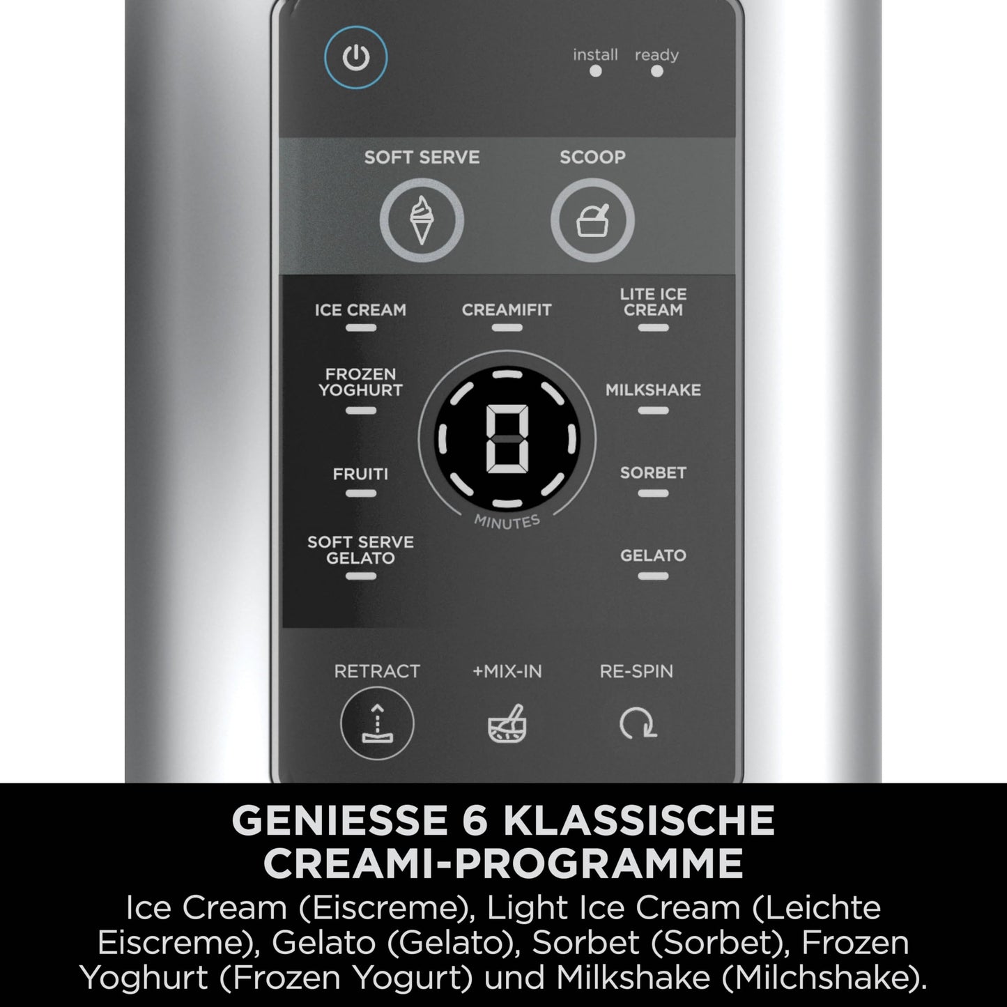 Ninja CREAMi Scoop & Swirl Eismaschine mit 2 Behältern Platinsilber NC701EU