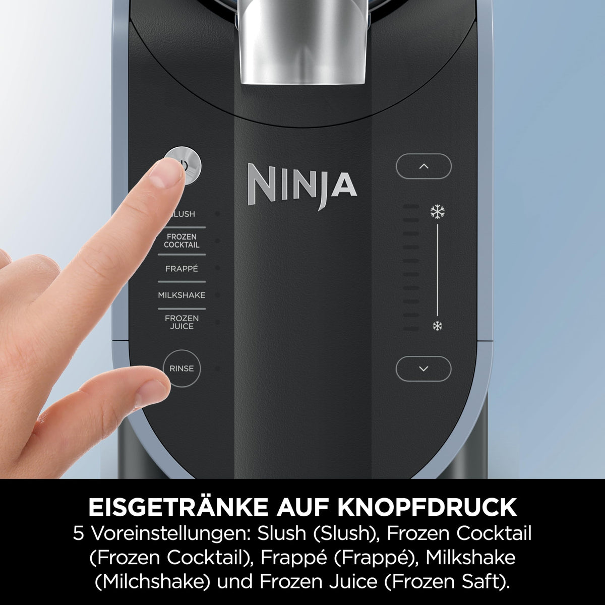 Ninja SLUSHi Maschine für Slush, Eis-Cocktails, Frappé, Blau & Grau FS301EU