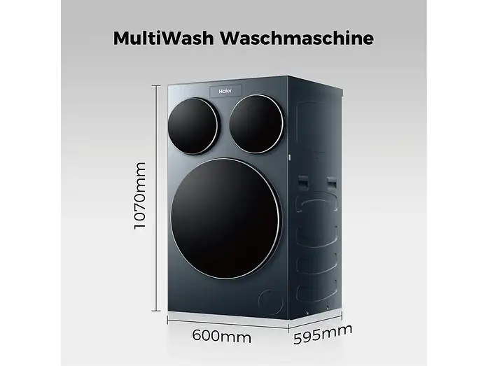HAIER HAMQD 410CBL9GN-84, 3 Trommeln MultiWash Waschmaschine (10 kg, 1330 U/Min., A)