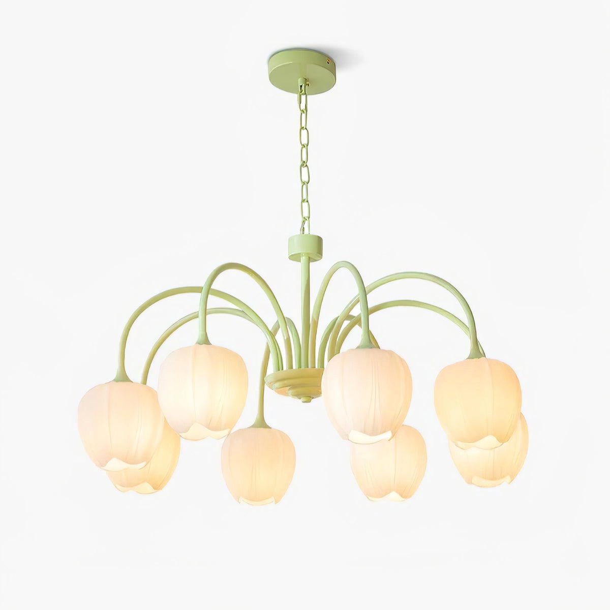 Tulpen-Matcha-Kronleuchter