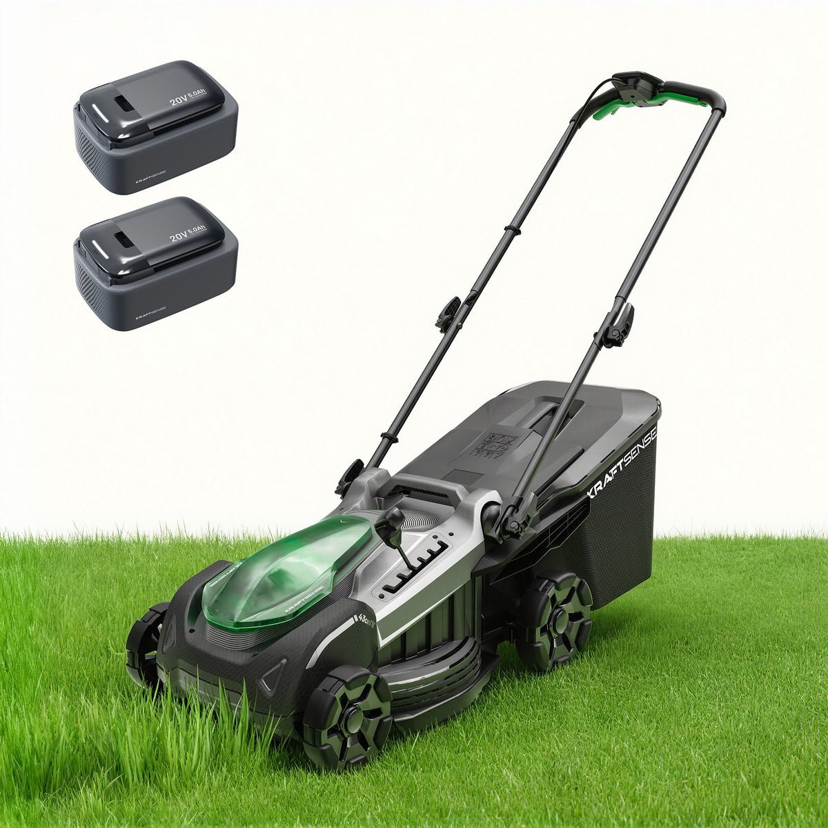 Kraftsense U20X  Slim 40V bürstenloser Self-Propelled Akku-Rasenmäher 43 cm inkl. 2×5,0Ah Akkus