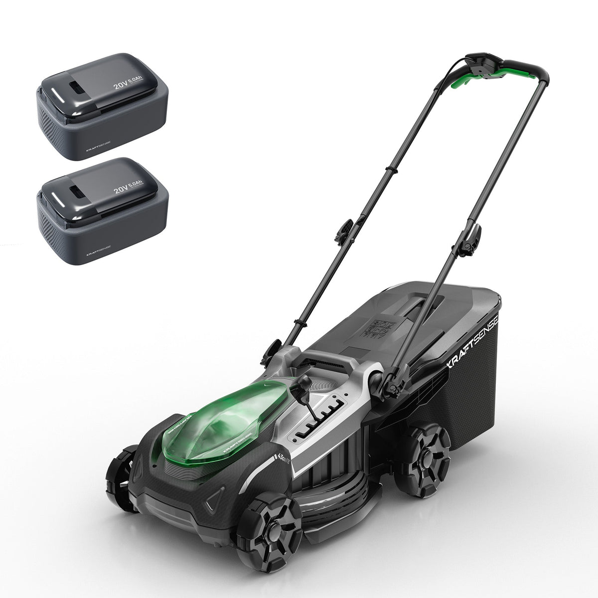 Kraftsense U20X  Slim 40V bürstenloser Self-Propelled Akku-Rasenmäher 43 cm inkl. 2×5,0Ah Akkus