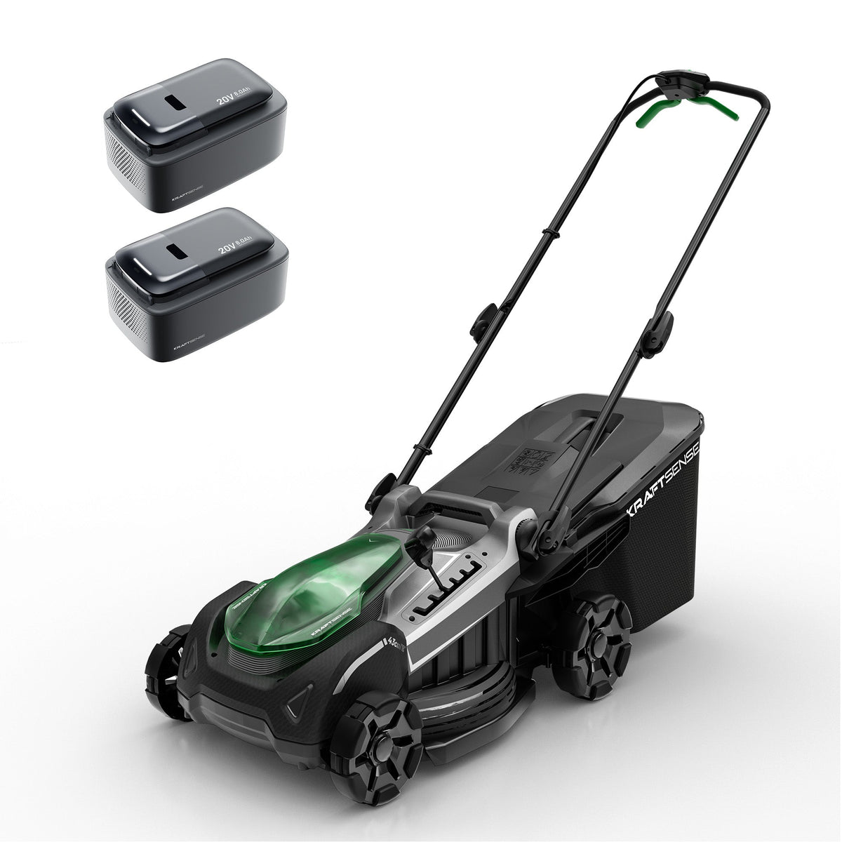 Kraftsense U20X  Slim 40V bürstenloser Akku-Rasenmäher 43 cm – mit langem Lauf, 2×8,0Ah Akkus inklusive