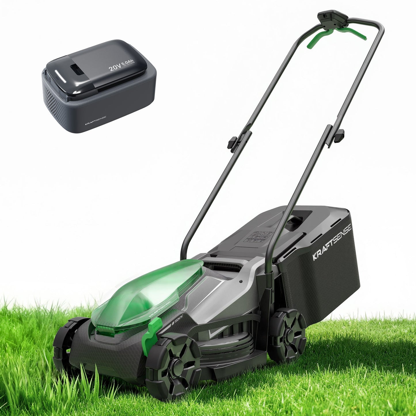 Kraftsense U20X  Slim 20V Akku-Rasenmäher bürstenlos 33 cm inkl. 1×5,0Ah Akku