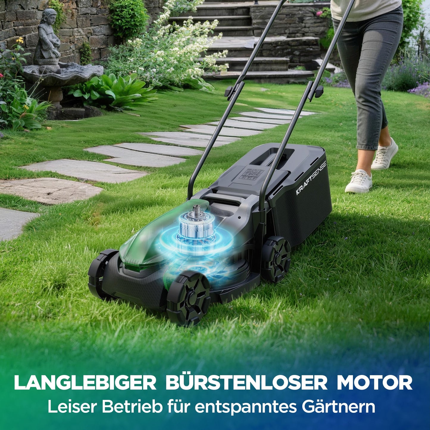 Kraftsense U20X  Slim 40V Akku-Rasenmäher bürstenlos 33 cm inkl. 2 × 5,0Ah Akkus