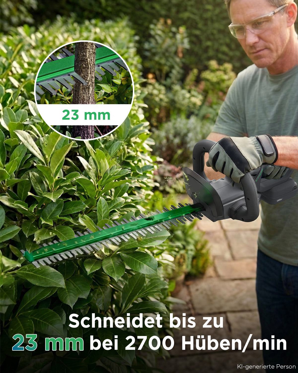 Bald erhältlich | Kraftsense U20X  Slim 20V Akku bürstenloser Heckenschere mit 2,0 Ah Akku