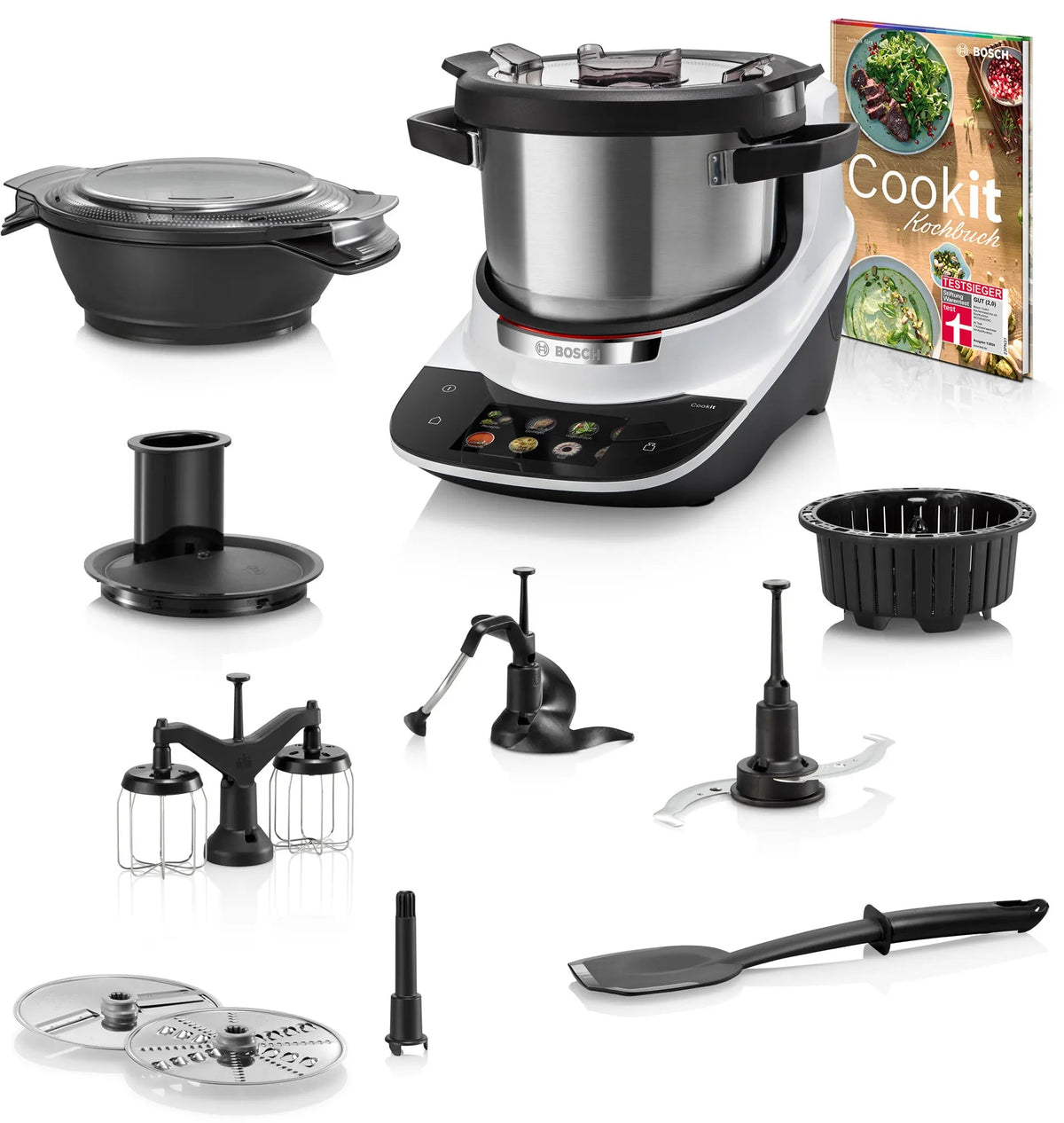 Bosch Küchenmaschine mit Kochfunktion, Cookit Premium Set Weiß