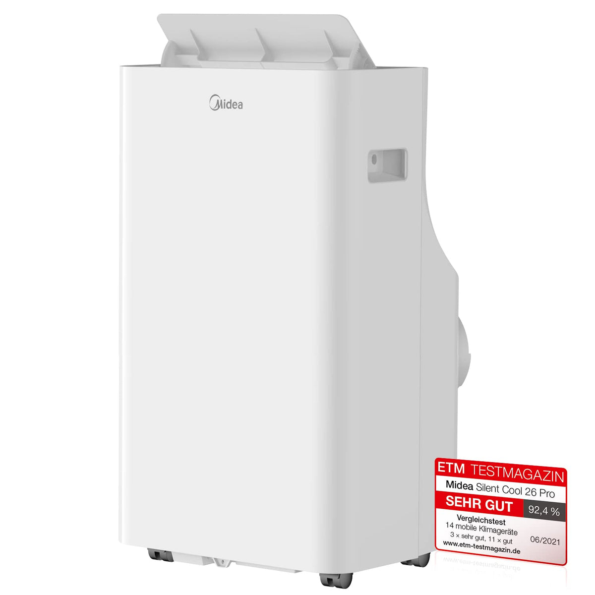 Midea Mobiles Klimagerät Silent Cool 26 Pro WF, 9000 BTU 2,6kW, Kühlen&Ventilieren&Entfeuchten, Raumgröße bis 88m³(33㎡), APP-Steuerung/Alexa/Google Home/IFTTT, Mobile Klimaanlage mit Abluftschlauch