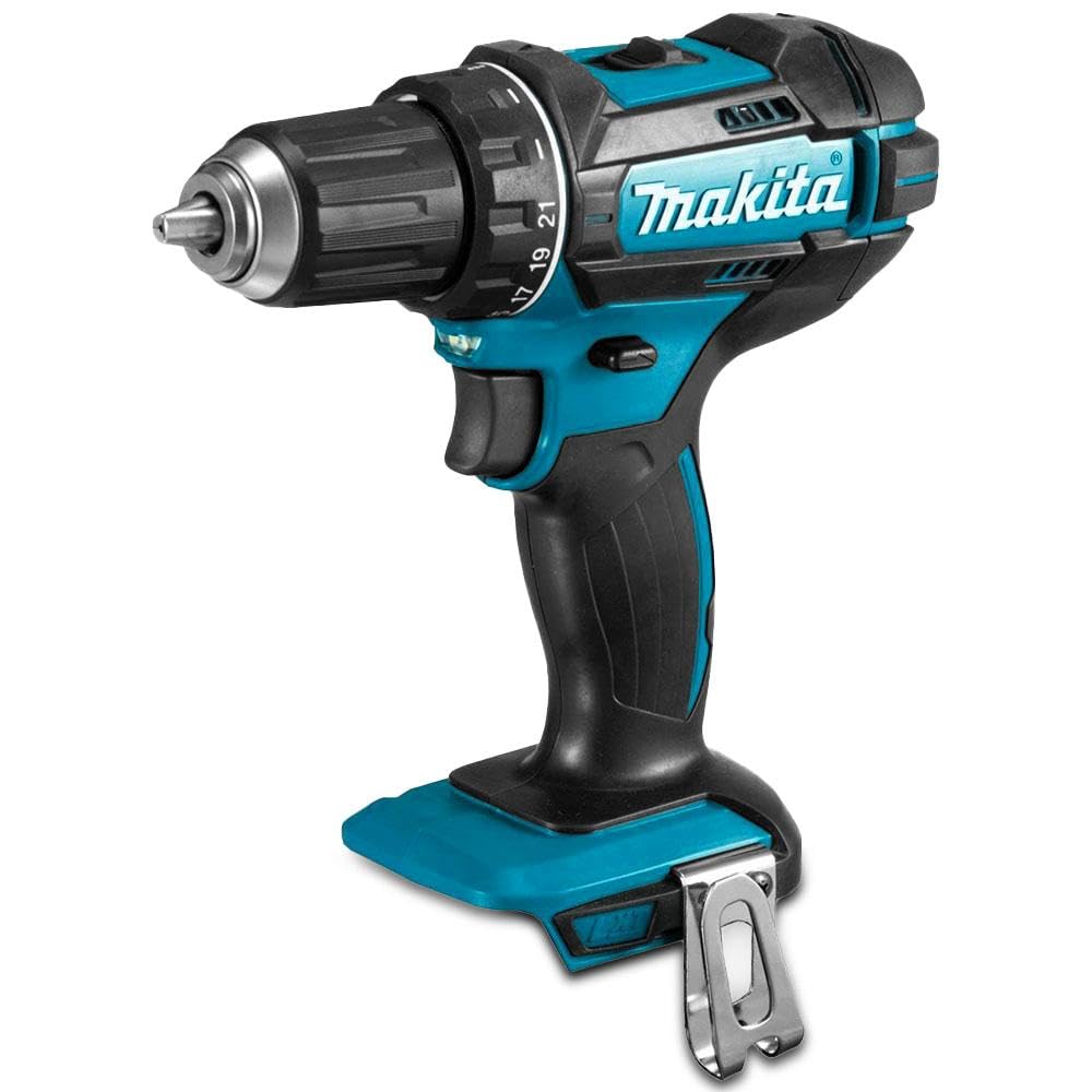 Makita DHP482RFX9 Schlagbohrschrauber 18V / 3,0 Ah, 2 Akkus plus Ladegerät im Alukoffer, Petrol, 96-tlg. Zubehör-Set