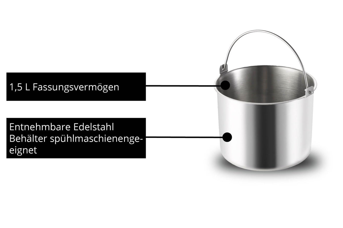 Unold 48826 EVA Eismaschine & Joghurtbereiter, Kompressor, 1,5 L, Eiscreme in ca. 30 Min., mit Timer