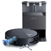 ECOVACS DEEBOT X8 PRO Omni Saugroboter mit Wischfunktion, OZMO Roller mit kontinuierliches Wischen & Selbstreinigung, 18.000 Pa, 12-in-1 Station, 40–75 °C Heißwasser-Moppreinigung, YIKO-GPT