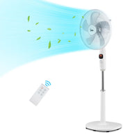 Midea FS40-15FR Standventilator Leise mit Fernbedienung, 3 Geschwindigkeitsstufen,LED Anzeige, 7,5H Timer, höhenverstellbar, 80°Oszil-lationsfunktion, 55W Kraftvoller,Ventilator,Luftzirkulation