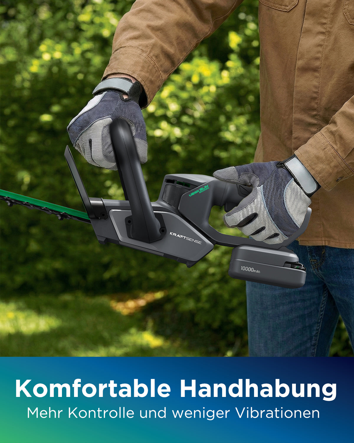 Bald erhältlich | Kraftsense U20X  Slim 20V Akku bürstenloser Heckenschere mit 2,0 Ah Akku