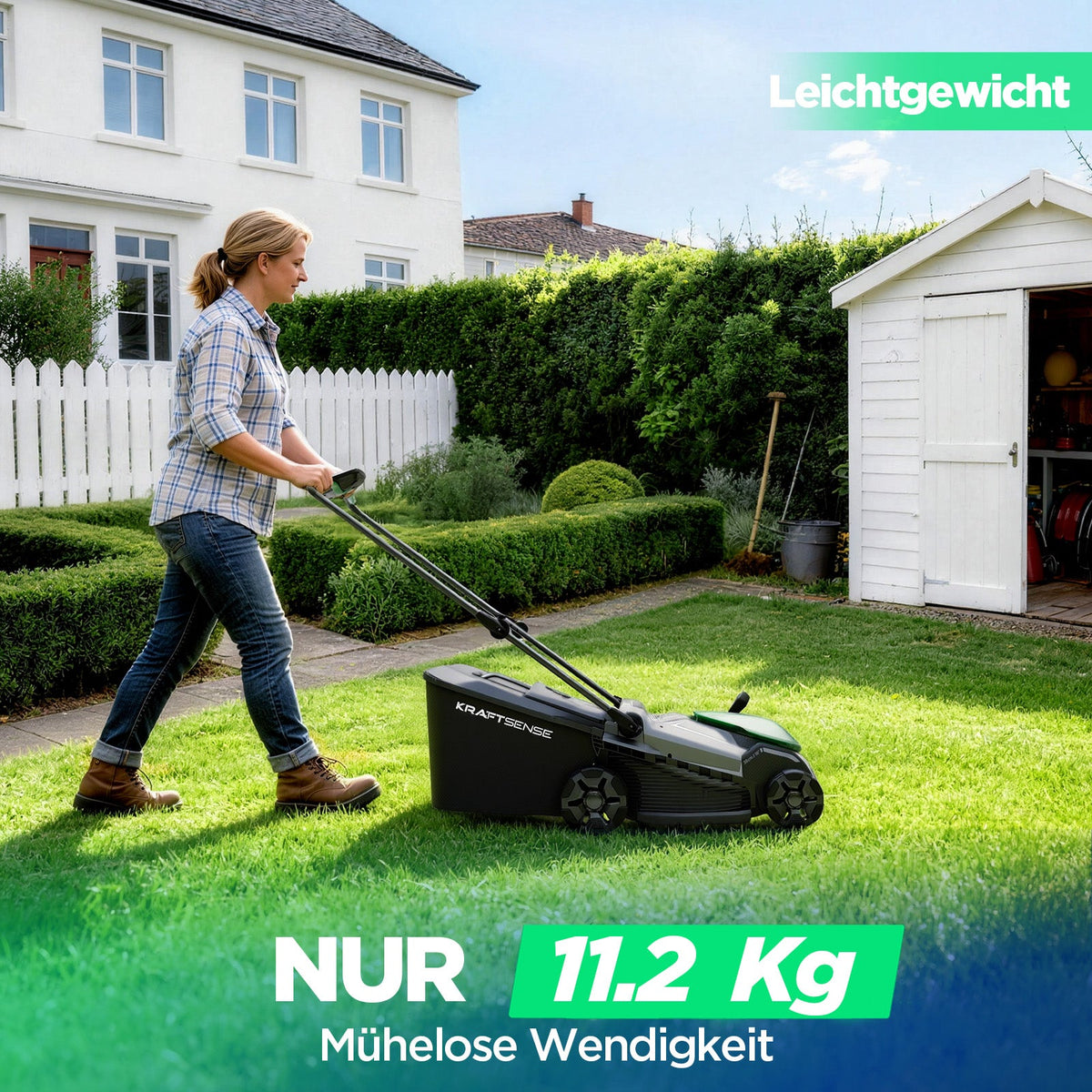 Kraftsense U20X  Slim 40V Akku-Rasenmäher bürstenlos 38 cm inkl. 2 × 5,0Ah Akkus