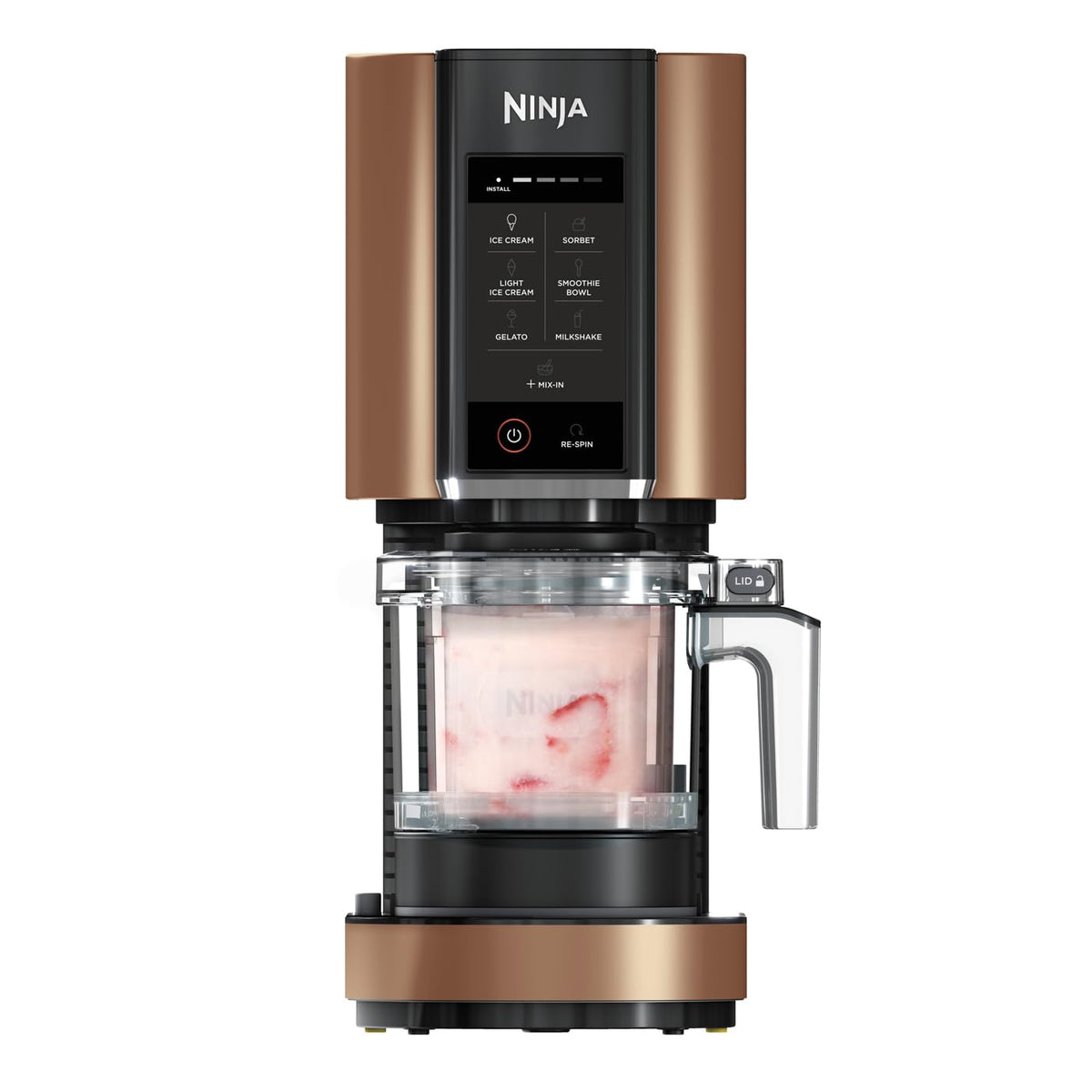 Ninja CREAMi Eismaschine & Dessertmaschine mit 3 Behältern, 7 Programmen, Herstellung von Eis, Gelato, Sorbet, Smoothie-Bowls, Milchshakes und mehr, Schwarz/Silber, 1,4L Eiscreme Kapazität, NC300EU