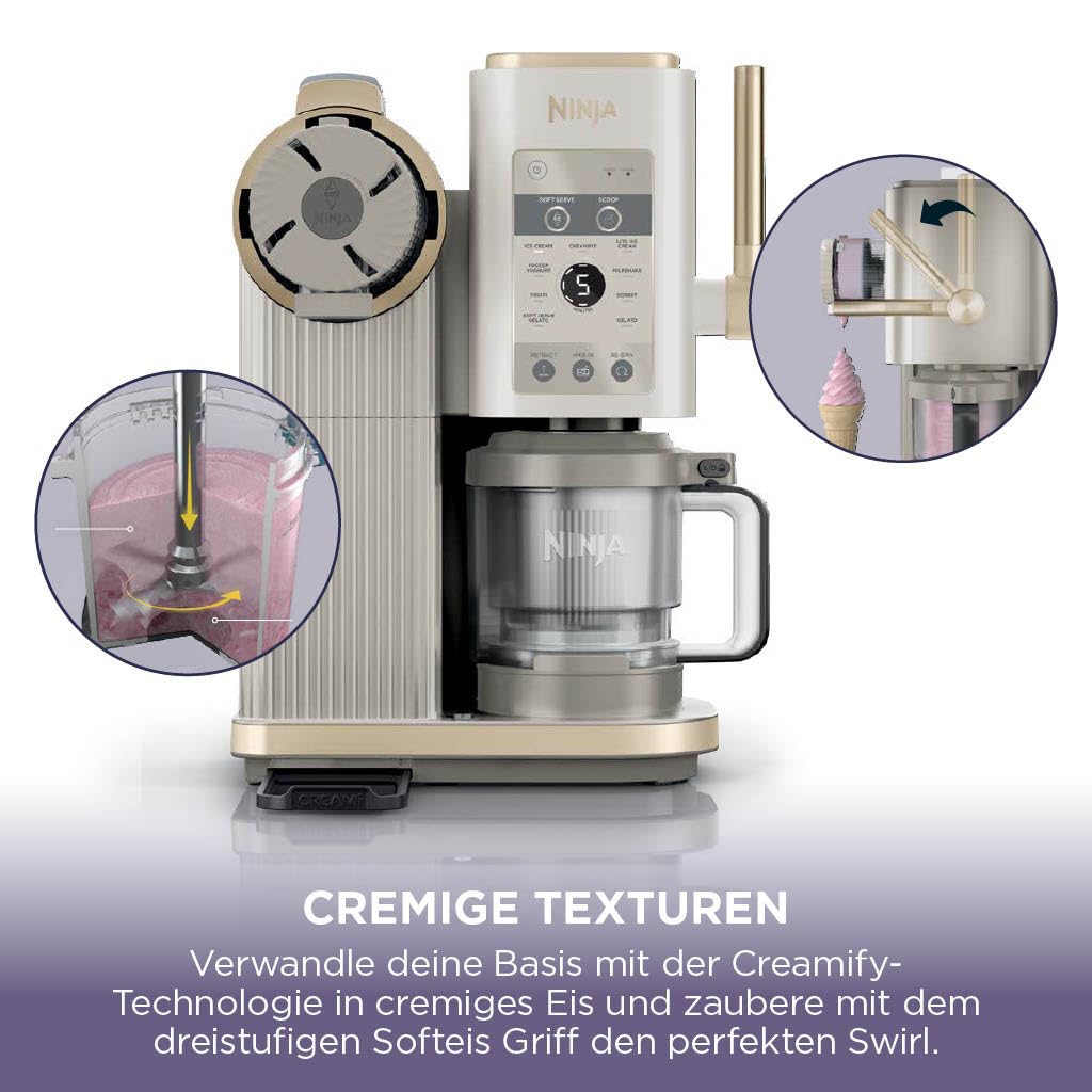 Ninja CREAMi Scoop & Swirl Eismaschine mit 2 Behältern, NC701EUSTGD