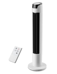 Midea FZ10-17JR Turmventilator Leise mit Fernbedienung 92CM, mobiler Lüfter,Ventilator Säulenventilator,7 Stunden Timer,3 Modi,3 Geschwindigkeiten,45W Standventilator,Schwarz