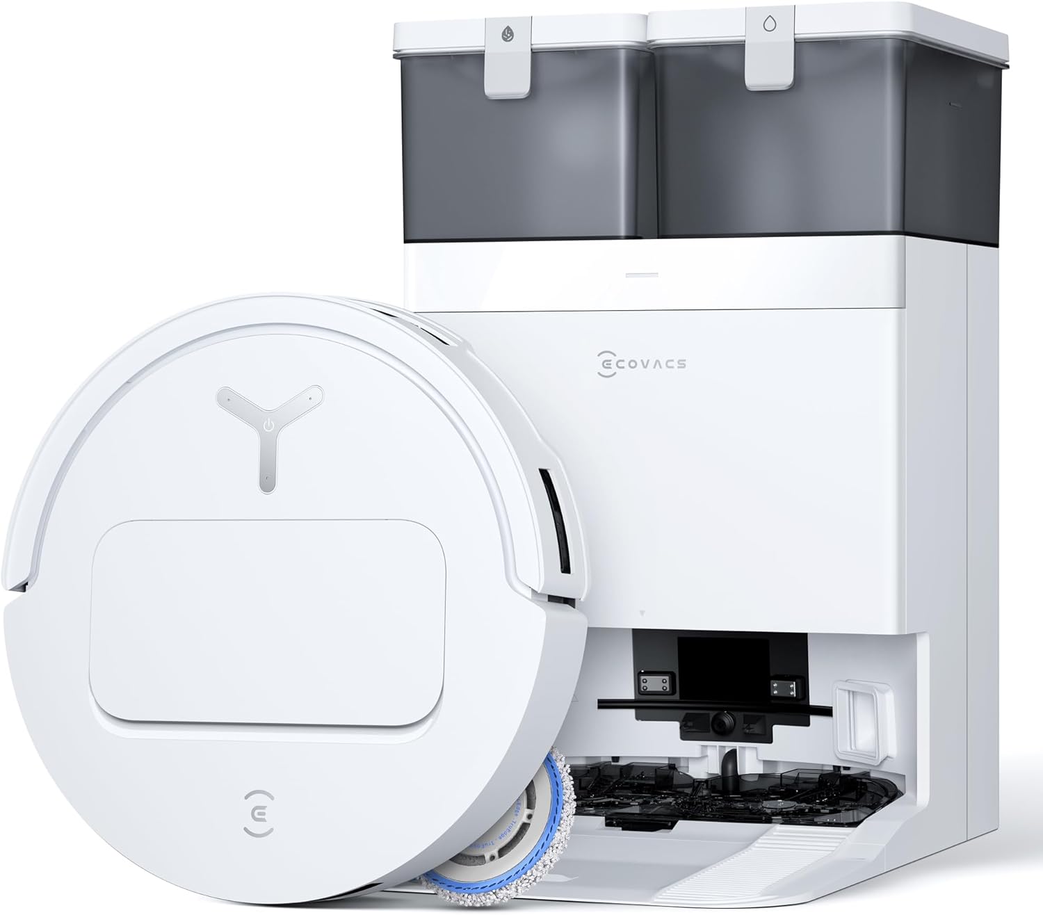 ECOVACS DEEBOT T50 PRO Omni Saugroboter mit Wischfunktion, Ausfahrende Seitenbürste und Wischmopp, 15.000 Pa, T30 PRO OMNI-Upgrade, Auto Zugabe von Reinigungslösung, Moppwäsche mit 75°C heißem Wasser