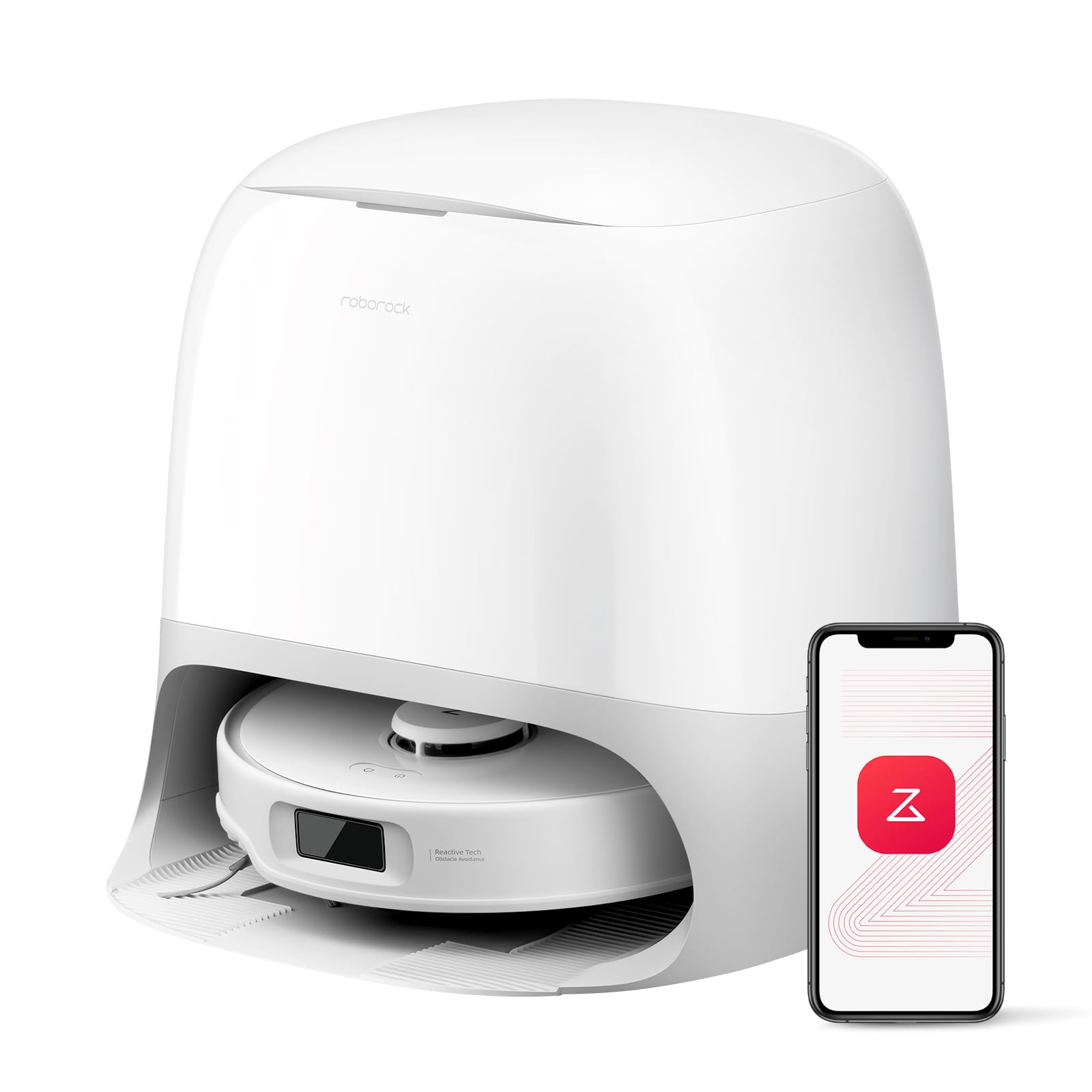 roborock Qrevo Curv Saugroboter mit Wischfunktion&Hebarem Wischmopp, Dual Anti-Tangle-System, AdaptiLift™ Chassis, 18.500Pa, 75℃ Heißwasser-Moppwäsche, Intelligente Schmutzerkennung&Sprachassistent