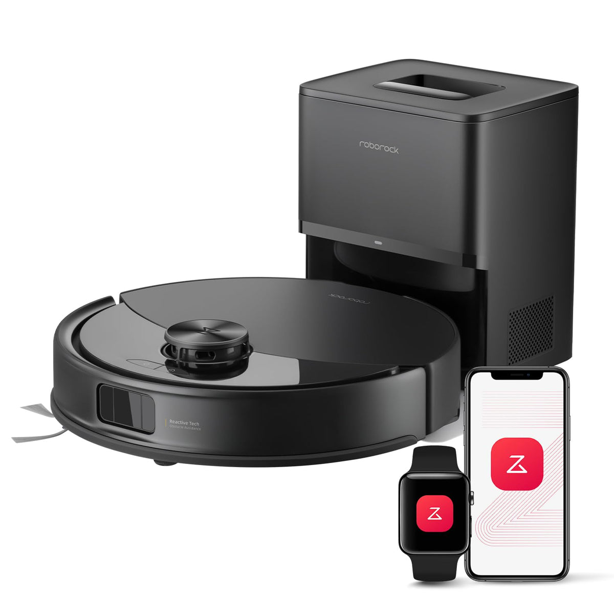 roborock Q10 S5+ Set Saugroboter mit Wischfunktion, 10.000 Pa HyperForce Saugkraft, Dual Anti-Tangle System, Auto Lifting Mopping, Ideal für Tierhaare, Teppiche, Hartböden (Schwarz)