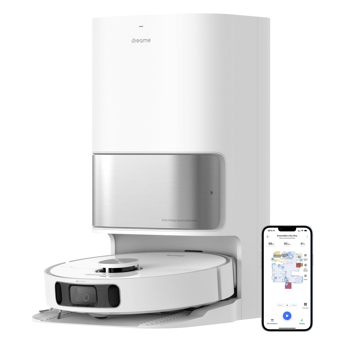 dreame L10s Ultra Gen 2 Saugroboter mit Wischfunktion,MopExtend™ RoboSwing-Technologie, 10.000 Pa Vormax™-Saugkraft, Haustiermodus, vollautomatischer Basisstation,vielseitiger Teppichreinigung