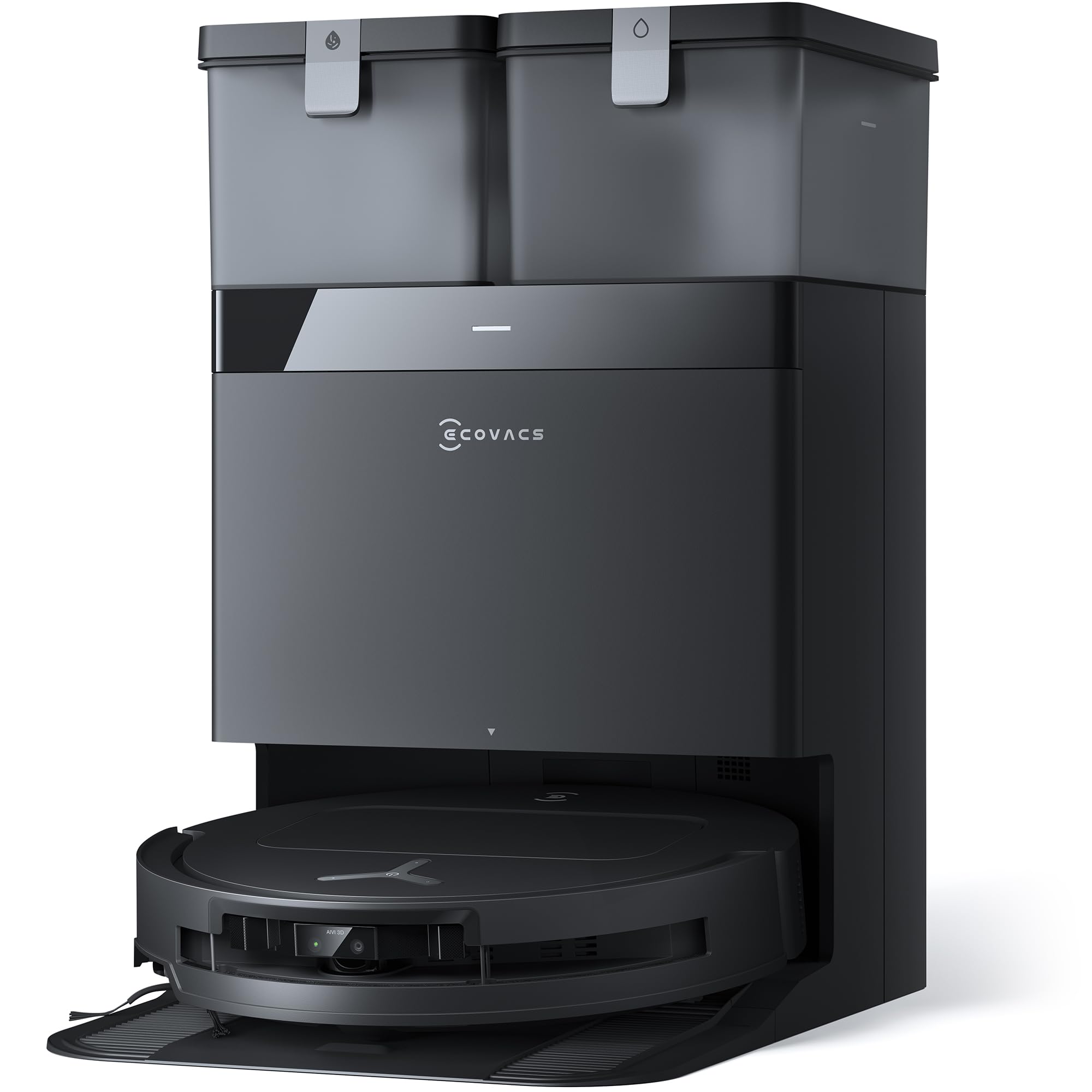 ECOVACS DEEBOT T50 Omni Saugroboter mit Wischfunktion,15.000 Pa, T30 Omni-Upgrade, Ausziehbare Seitenbürste und Mopp, ZeroTangle 2.0, Moppwäsche mit 75°C heißem Wasser, All-in-One Station